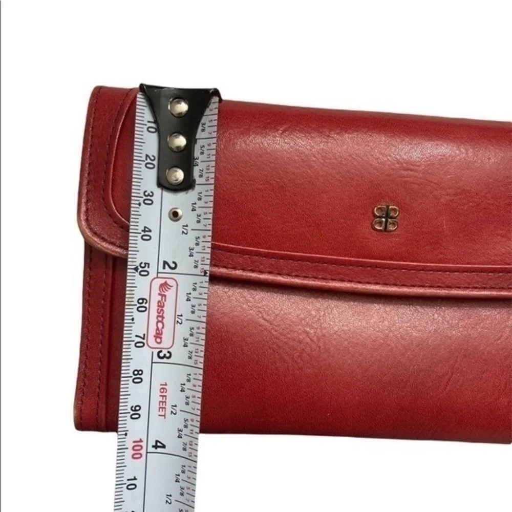 Bosca red leather checkbook wallet
